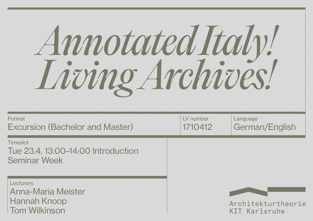 Annotated Italy Living Archives